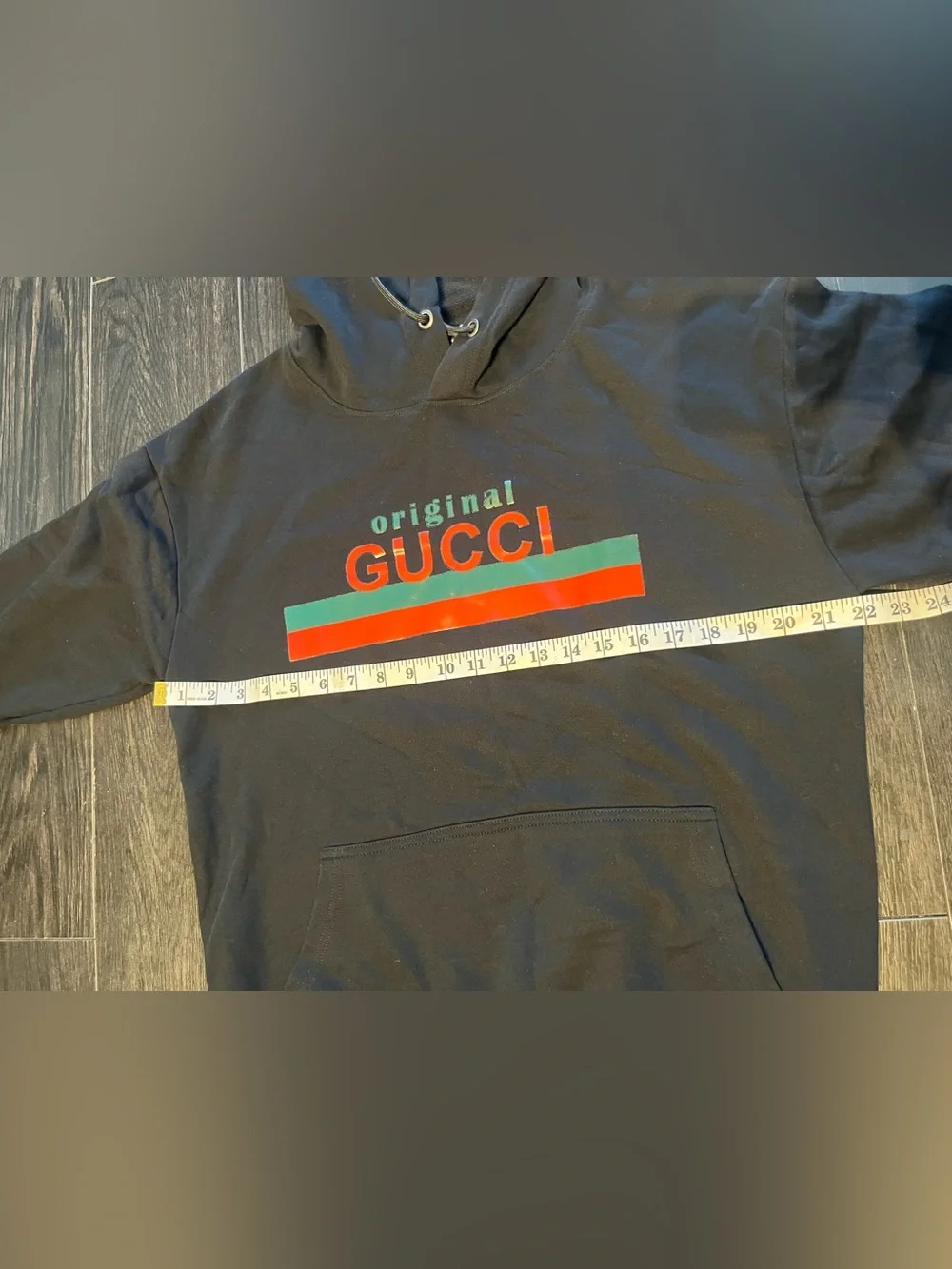 Gucci Black Hoodie with Red and Green Logo Stripe